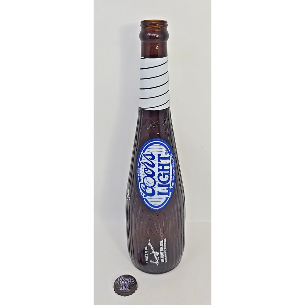 1996 Empty Coors Light Limited Edition Baseball Bat Bottle w/ Cap A. Coors B3